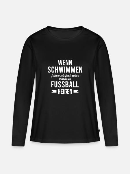 Schwimmer spruch rentner opa oma Wasserratte - Frauen Premium Bio Langarmshirt - Schwarz