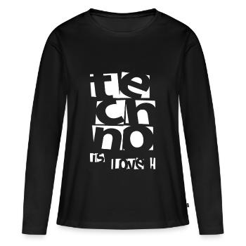 Techno - Techno music - Techno is love - Women's Premium Organic Long Sleeve Shirt - black - Front - Julia (174cm)