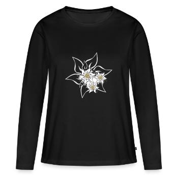 Edelweiss - Frauen Premium Bio Langarmshirt - Schwarz - Vorne - Julia (174cm)
