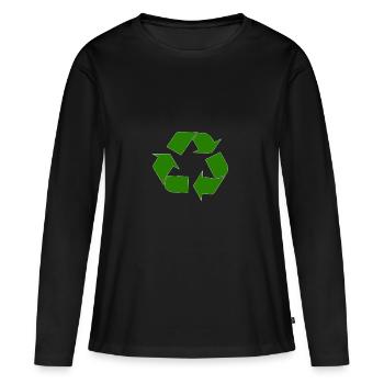 recyclage - T-shirt manches longues Premium bio Femme - noir - Devant - Julia (174cm)