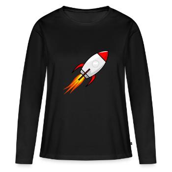 Rocket - Frauen Premium Bio Langarmshirt - Schwarz - Vorne - Julia (174cm)