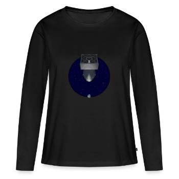 Bombe A dessin - T-shirt manches longues Premium bio Femme - noir - Devant - Julia (174cm)