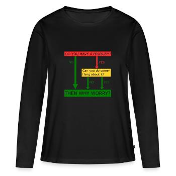 Then why worry - Women's Premium Organic Long Sleeve Shirt - black - Front - Julia (174cm)