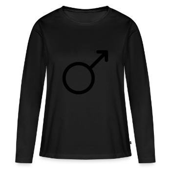 Symbole du sexe masculin - T-shirt manches longues Premium bio Femme - noir - Devant - Julia (174cm)