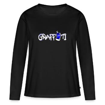 graffiti - T-shirt manches longues Premium bio Femme - noir - Devant - Julia (174cm)