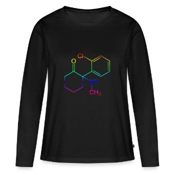 Formule structurelle de kétamine - T-shirt manches longues Premium bio Femme - noir - Devant - Julia (174cm)