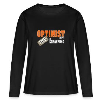 Optimist mit Erfahrung Geschenk - Frauen Premium Bio Langarmshirt - Schwarz - Vorne - Julia (174cm)