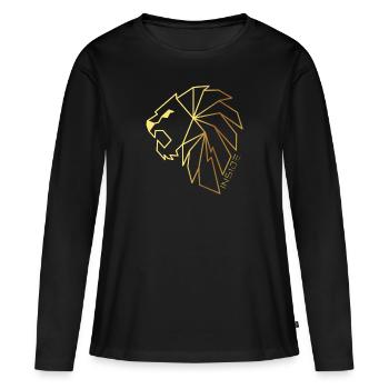 Lion, Lion à l'intérieur - T-shirt manches longues Premium bio Femme - noir - Devant - Julia (174cm)