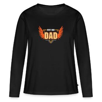 Best Dad bester Papa - Frauen Premium Bio Langarmshirt - Schwarz - Vorne - Julia (174cm)