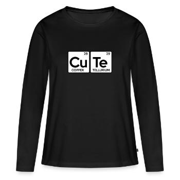 CUTE Tableau périodique Tableau périodique Dites ma chérie - T-shirt manches longues Premium bio Femme - noir - Devant - Julia (174cm)