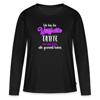 I am the crazy aunt - Women's Premium Organic Long Sleeve Shirt - black - Front - Julia (174cm)