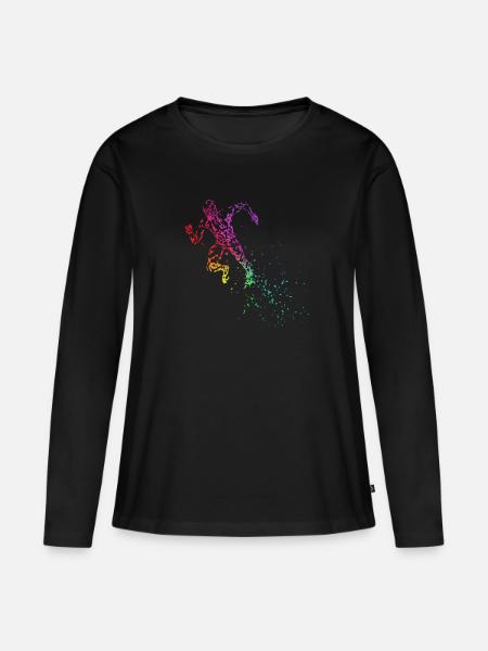 Leichtathletik Start Sprint Sprinter - Frauen Premium Bio Langarmshirt - Schwarz