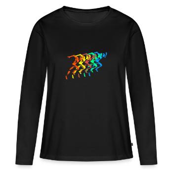Athletics Runner Bunt Sprinter - Women's Premium Organic Long Sleeve Shirt - black - Front - Julia (174cm)