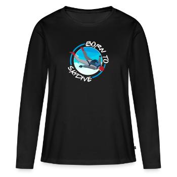 Né à Skydive - T-shirt manches longues Premium bio Femme - noir - Devant - Julia (174cm)