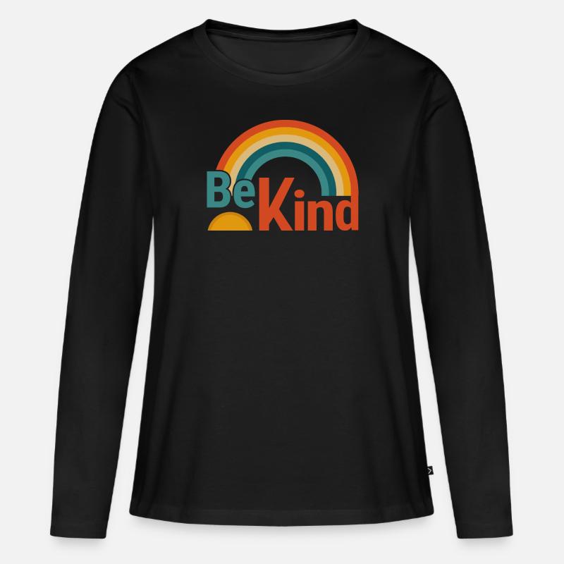 freundlich sein - Frauen Premium Bio Langarmshirt - Schwarz