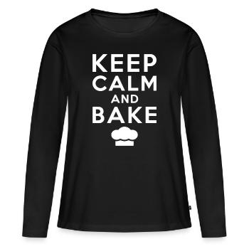 Keep Calm And Bake Baking - Women's Premium Organic Long Sleeve Shirt - black - Front - Julia (174cm)