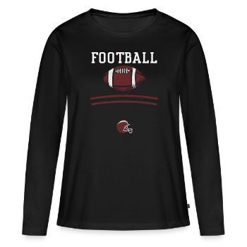Football - Football - Frauen Premium Bio Langarmshirt - Schwarz - Vorne - Julia (174cm)