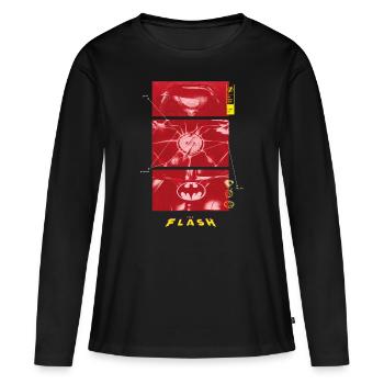 The Flash Super Suits Supergirl, Batman And Flash - Women's Premium Organic Long Sleeve Shirt - black - Front - Julia (174cm)