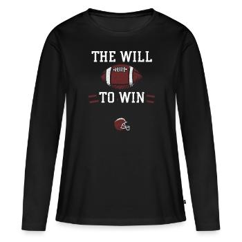 La volonté de gagner - Football - T-shirt manches longues Premium bio Femme - noir - Devant - Julia (174cm)