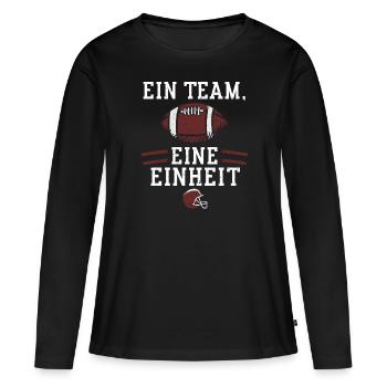 Ein Team, eine Einheit - Football - Frauen Premium Bio Langarmshirt - Schwarz - Vorne - Julia (174cm)
