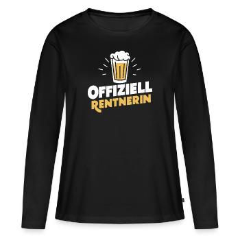 Offizielle Rentnerin Ruhestand Bier-Fan Frau - Frauen Premium Bio Langarmshirt - Schwarz - Vorne - Julia (174cm)