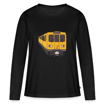 Berlin - T-shirt manches longues Premium bio Femme - noir - Devant - Julia (174cm)