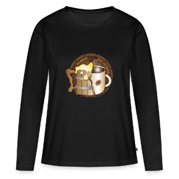 Zum Bier oder nicht zum Bier - Frauen Premium Bio Langarmshirt - Schwarz - Vorne - Julia (174cm)