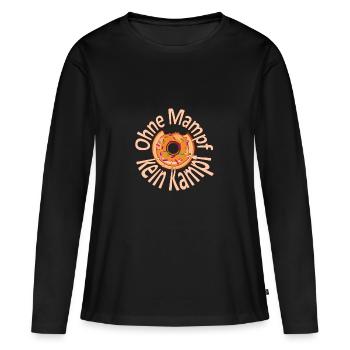 Ohne Mampf kein Kampf - Frauen Premium Bio Langarmshirt - Schwarz - Vorne - Julia (174cm)