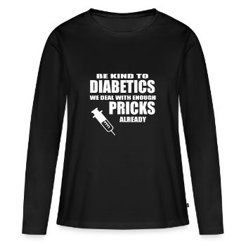 les diabétiques - T-shirt manches longues Premium bio Femme - noir - Devant - Julia (174cm)