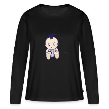 Baby boy boy with diapers - Women's Premium Organic Long Sleeve Shirt - black - Front - Julia (174cm)