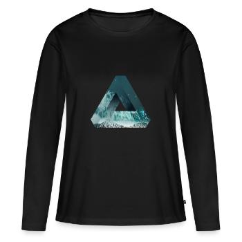 Triangle de Penrose Illusion d'optique mer et nature - T-shirt manches longues Premium bio Femme - noir - Devant - Julia (174cm)