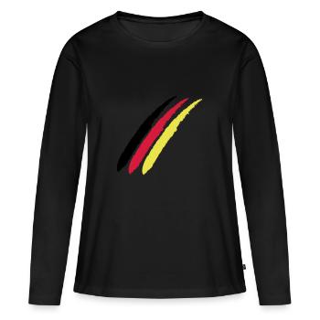 Allemagne cadeau de fan allemand - T-shirt manches longues Premium bio Femme - noir - Devant - Julia (174cm)