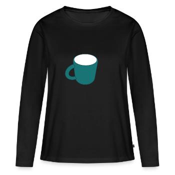Leere Kaffeetasse - Frauen Premium Bio Langarmshirt - Schwarz - Vorne - Julia (174cm)
