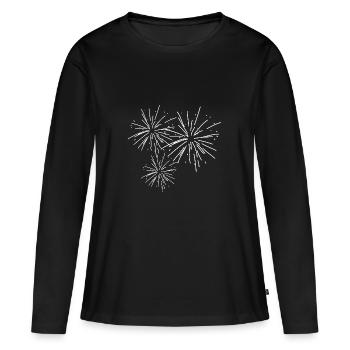 Pyro-pyrotechnie effet - T-shirt manches longues Premium bio Femme - noir - Devant - Julia (174cm)