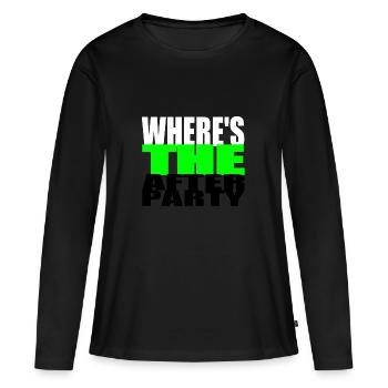 Après la fête - T-shirt manches longues Premium bio Femme - noir - Devant - Julia (174cm)