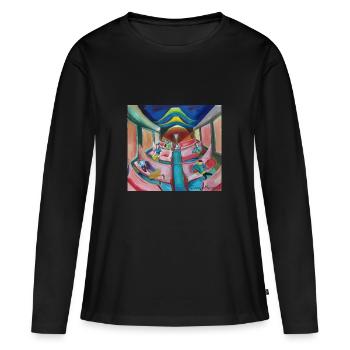 train at night 3 - Women's Premium Organic Long Sleeve Shirt - black - Front - Julia (174cm)
