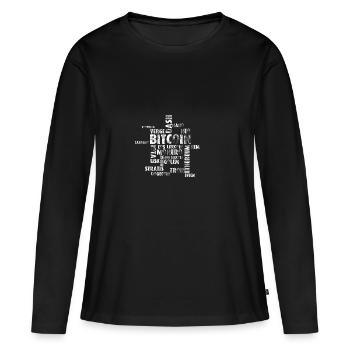 Crypto mess - T-shirt manches longues Premium bio Femme - noir - Devant - Julia (174cm)