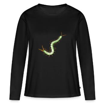 Skolopender insecte chenille Centipede toxique - T-shirt manches longues Premium bio Femme - noir - Devant - Julia (174cm)