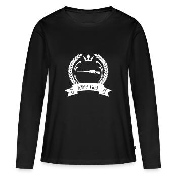 AWP God 2 CS va jeux d'ordinateur - T-shirt manches longues Premium bio Femme - noir - Devant - Julia (174cm)