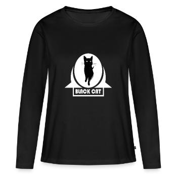 Chat noir chat noir malchance malchance - T-shirt manches longues Premium bio Femme - noir - Devant - Julia (174cm)