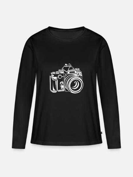Fotograf - Kamera - Frauen Premium Bio Langarmshirt - Schwarz