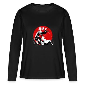 judo - T-shirt manches longues Premium bio Femme - noir - Devant - Julia (174cm)