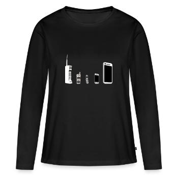 Mobile Phone Evolution - Women's Premium Organic Long Sleeve Shirt - black - Front - Julia (174cm)