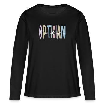 Cadeaux Opticiens Opticiens Optométriste - T-shirt manches longues Premium bio Femme - noir - Devant - Julia (174cm)
