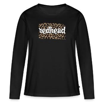 Roux Gingembre Rousse Cheveux Roux Rousse - T-shirt manches longues Premium bio Femme - noir - Devant - Julia (174cm)