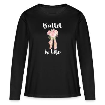 Cadeau de danseuse de ballet ballerine danseuse de ballet - T-shirt manches longues Premium bio Femme - noir - Devant - Julia (174cm)