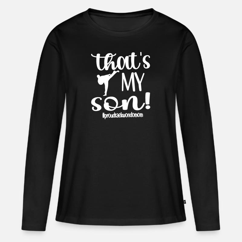 Taekwondo-Mama Taekwondo Mutter Taekwondo Kämpfer - Frauen Premium Bio Langarmshirt - Schwarz