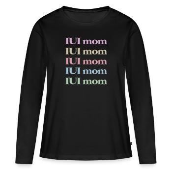 IUI Mama Intrauterine Insemination Schwangerschaft - Frauen Premium Bio Langarmshirt - Schwarz - Vorne - Julia (174cm)