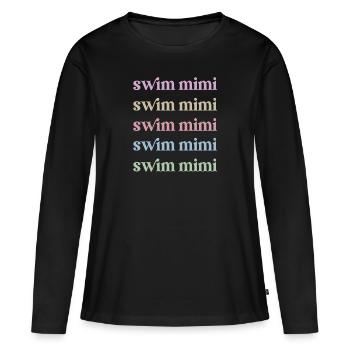 Fière natation Mimi Nageuse Mimi Grand-mère Cadeau - T-shirt manches longues Premium bio Femme - noir - Devant - Julia (174cm)