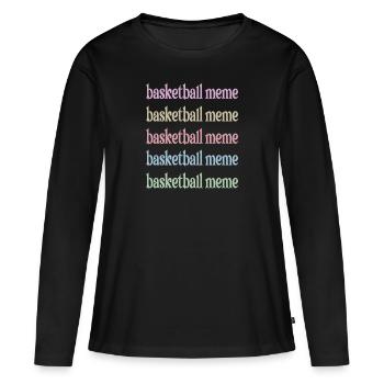 Meme Oma Von Basketballspieler Basketball Meme - Frauen Premium Bio Langarmshirt - Schwarz - Vorne - Julia (174cm)